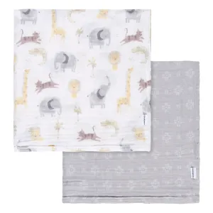 2-Pack Baby Neutral Animal Geo Muslin Blankets Gerber Childrenswea