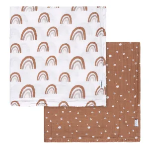 2-Pack Baby Neutral Boho Rainbow Muslin Blankets Gerber Childrenswea