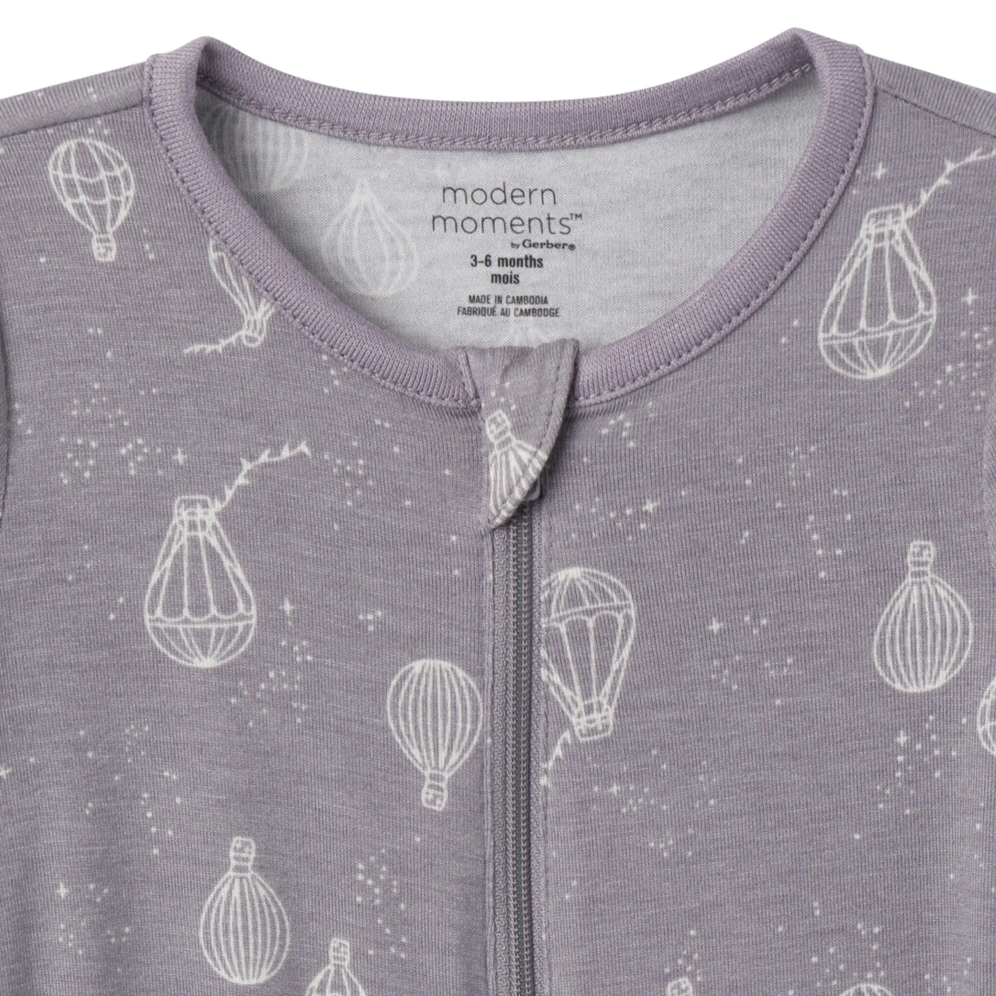 2-Pack Baby Neutral Hot Air Balloon Zip Front Rompers Gerber Childrenswea