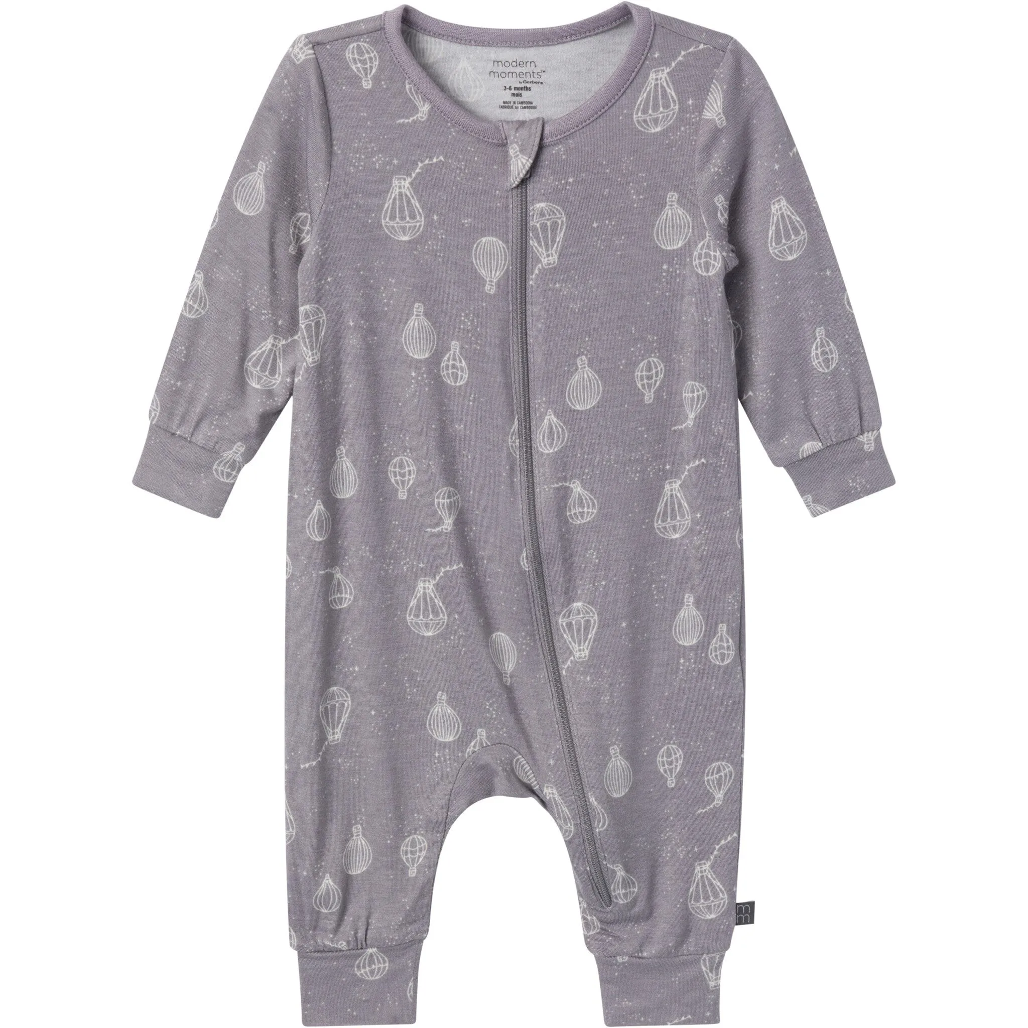 2-Pack Baby Neutral Hot Air Balloon Zip Front Rompers Gerber Childrenswea