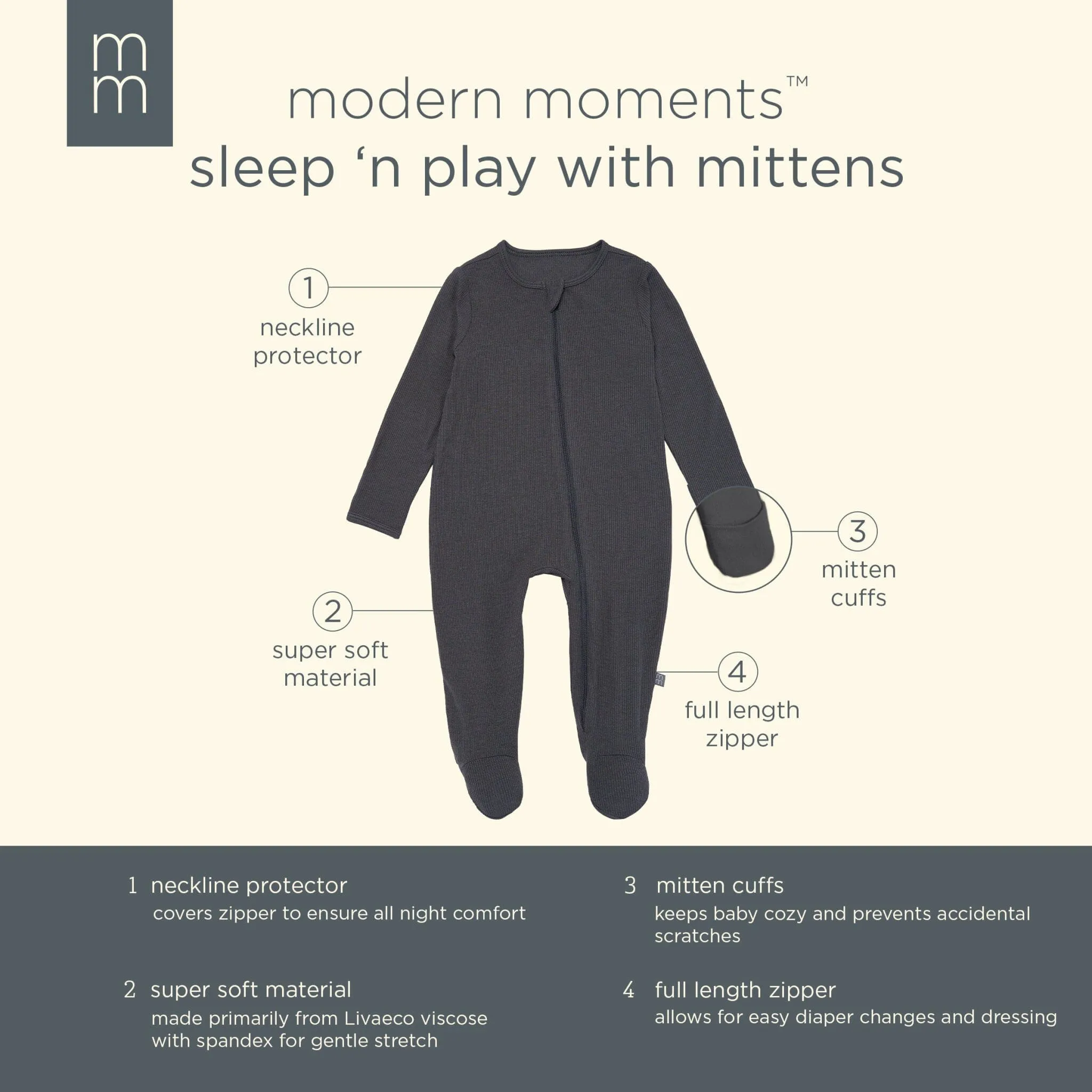 2-Pack Baby Neutral Olives Sleep 'N Plays With Mitten Cuffs Gerber Childrenswea