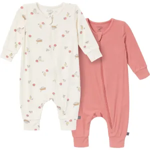 2-Pack Baby Neutral Pasta Dinner Zip Front Rompers Gerber Childrenswea