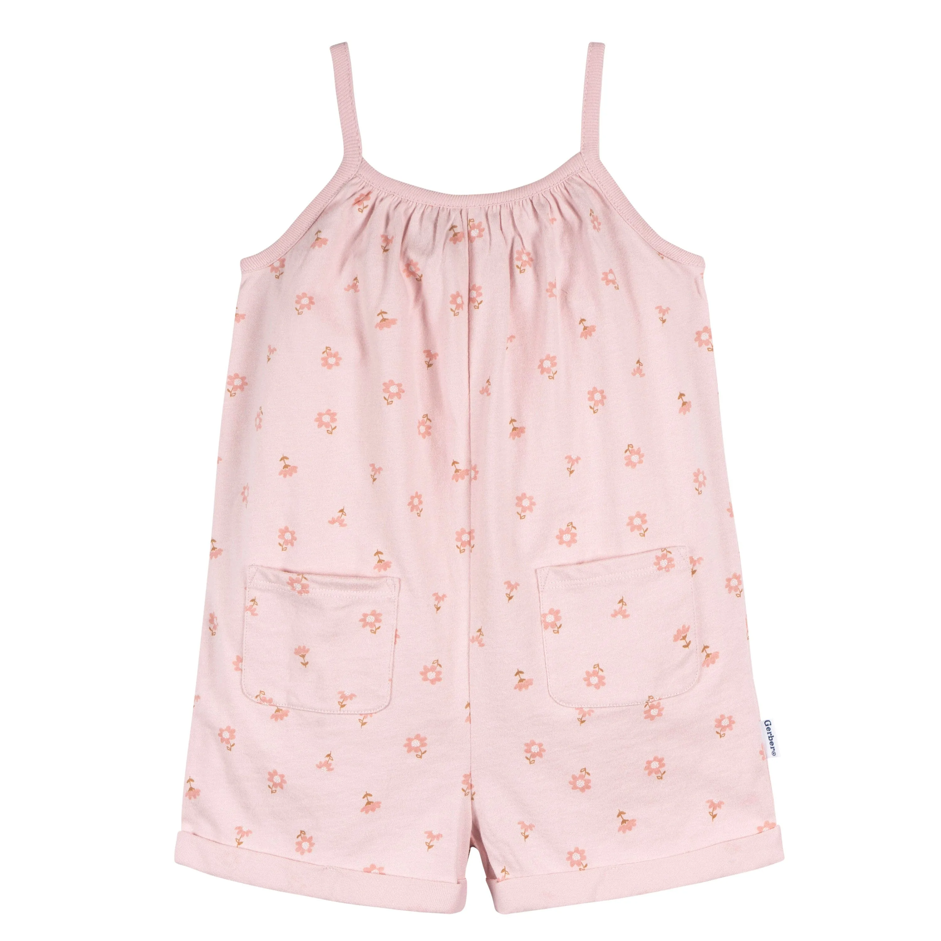 2-Pack Infant and Toddler Girls Rust & Floral Rompers Gerber Childrenswea