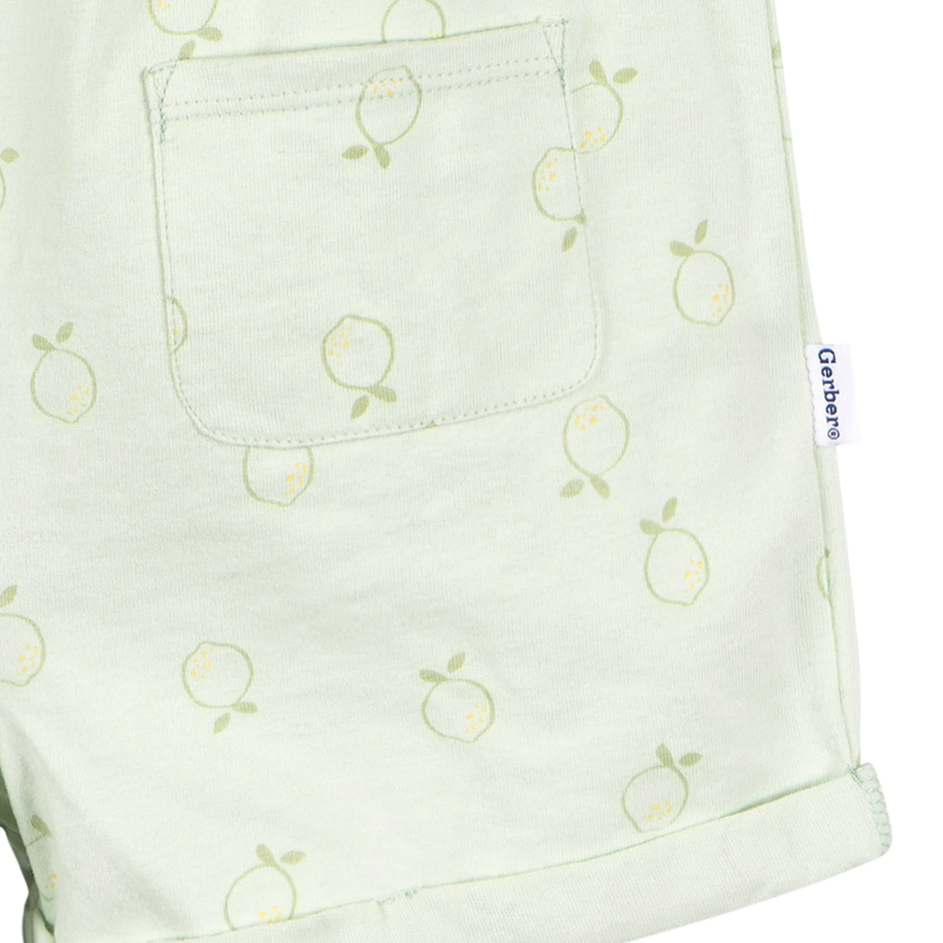 2-Pack Infant and Toddler Girls Yellow & Lemons Rompers Gerber Childrenswea