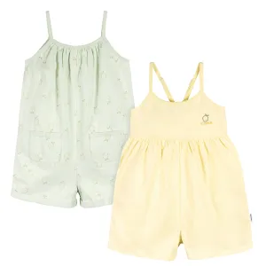 2-Pack Infant and Toddler Girls Yellow & Lemons Rompers Gerber Childrenswea