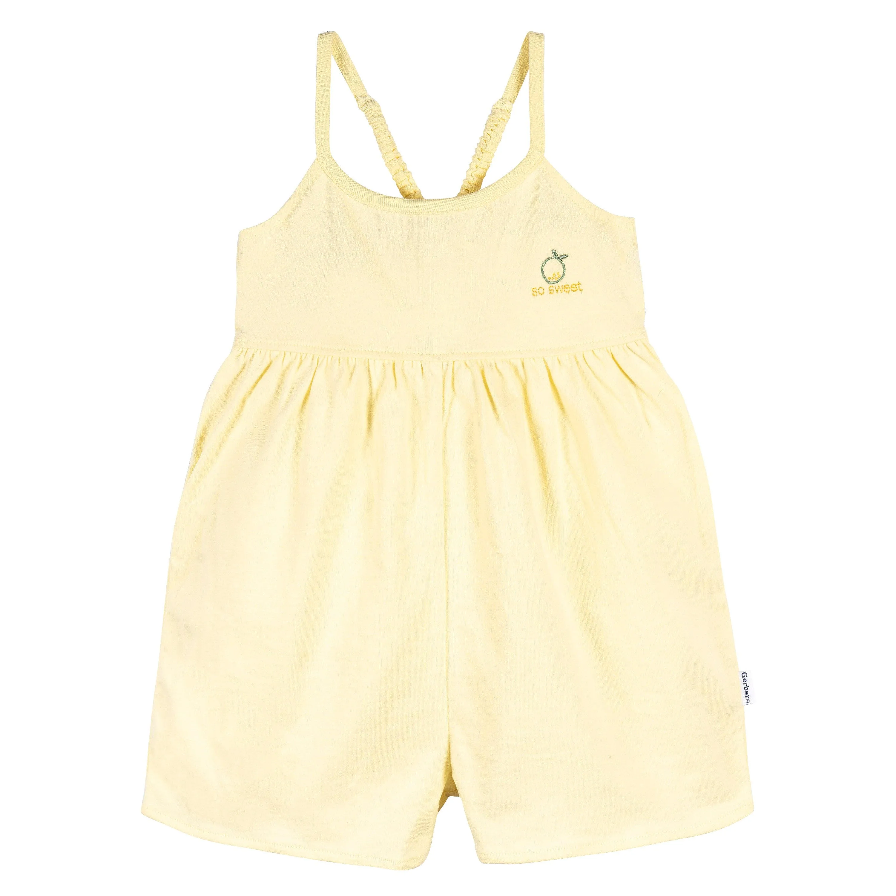 2-Pack Infant and Toddler Girls Yellow & Lemons Rompers Gerber Childrenswea