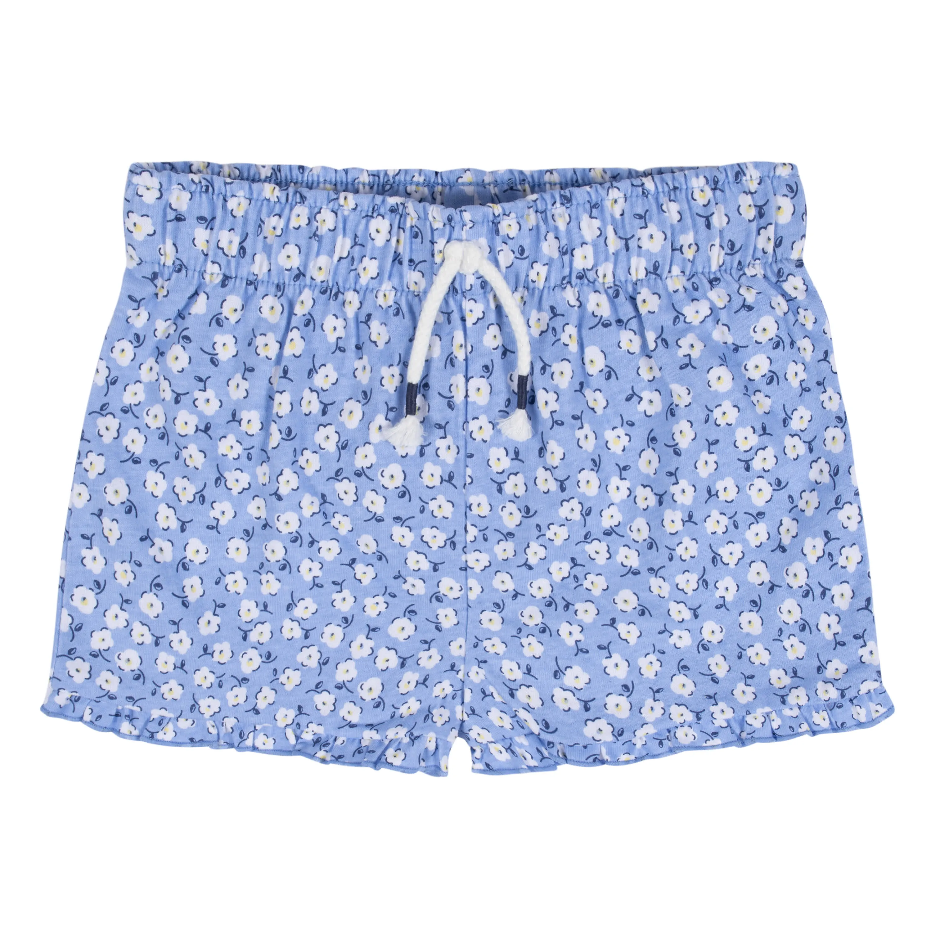 2-Pack Infant Girls Blue Floral Pull-On Shorts Gerber Childrenswea