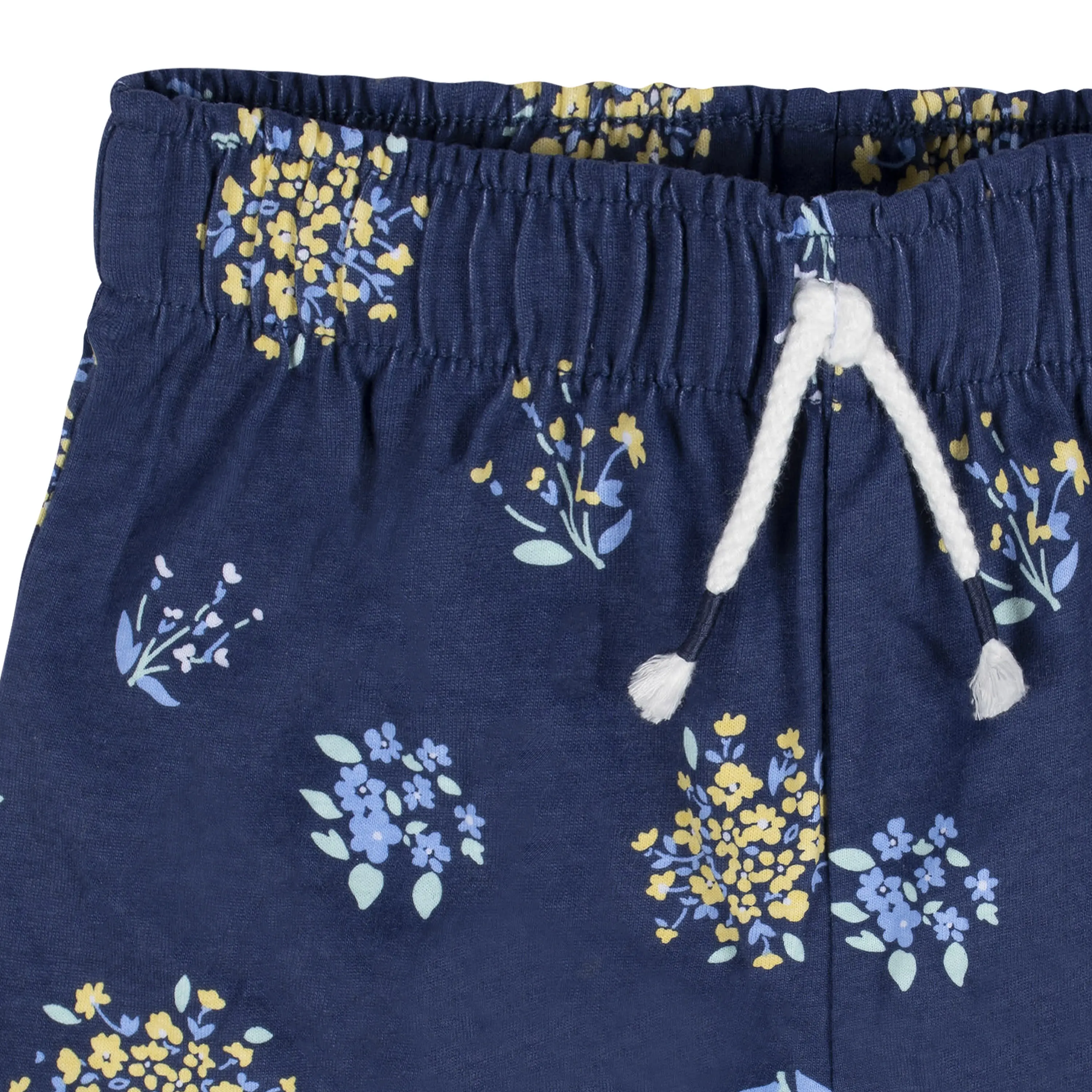 2-Pack Infant Girls Blue Floral Pull-On Shorts Gerber Childrenswea
