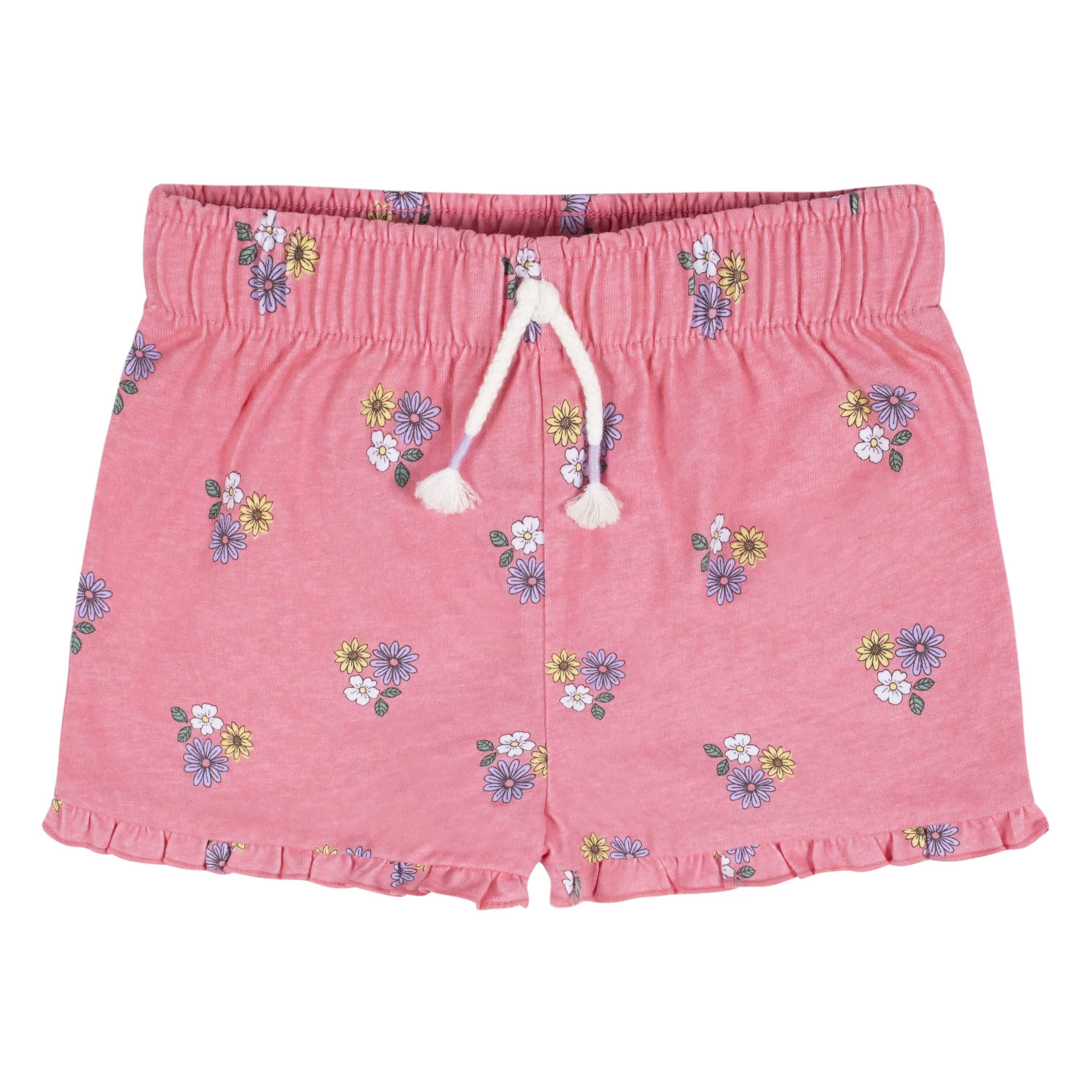 2-Pack Infant Girls Pink Floral Pull-On Shorts Gerber Childrenswea