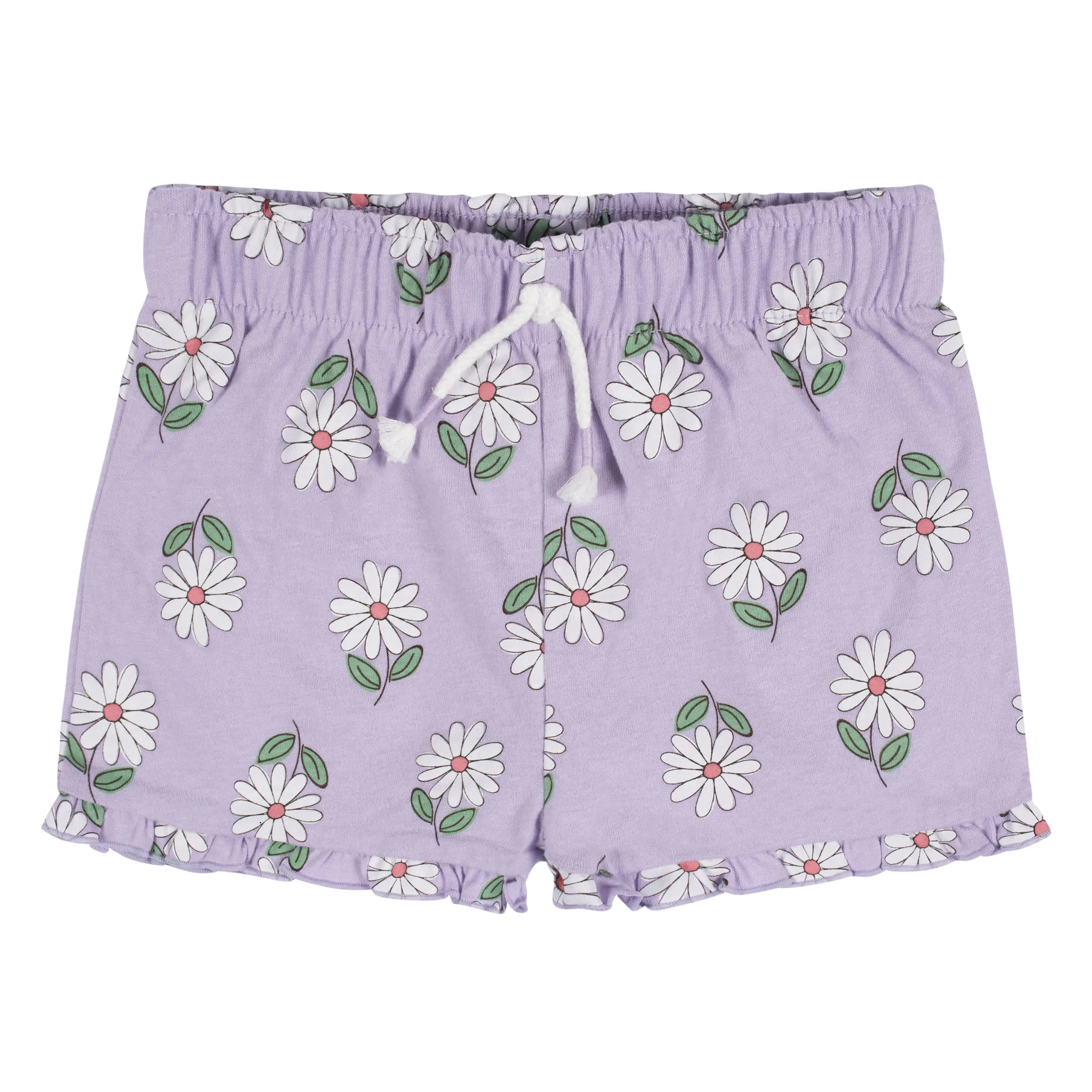 2-Pack Infant Girls Pink Floral Pull-On Shorts Gerber Childrenswea