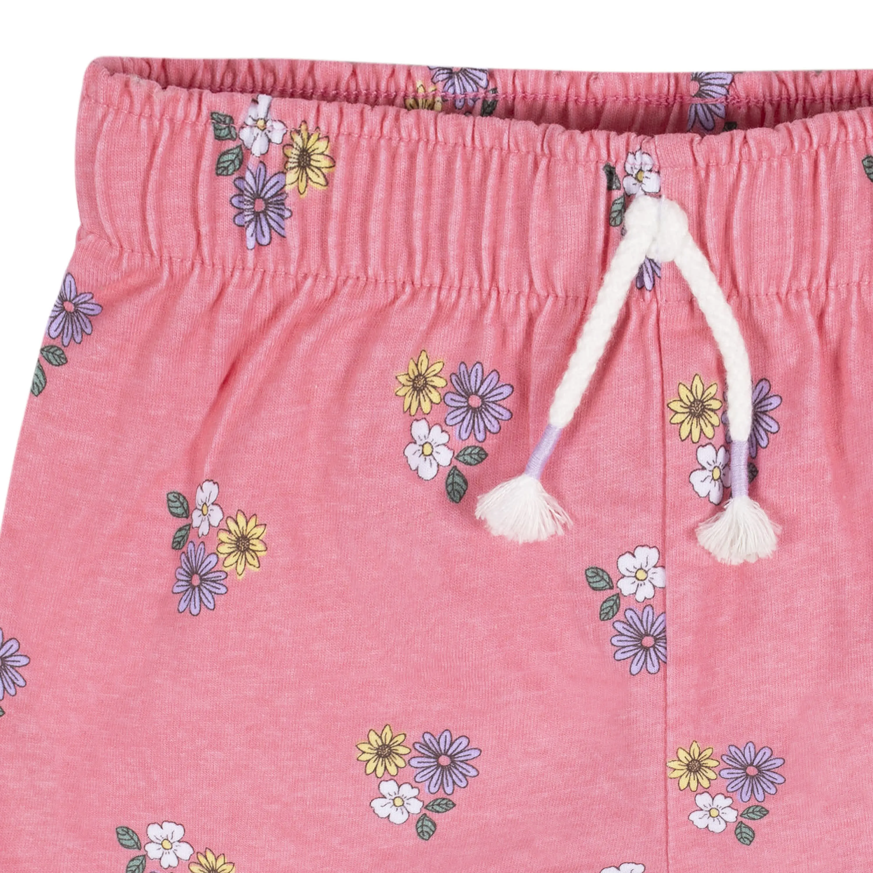 2-Pack Infant Girls Pink Floral Pull-On Shorts Gerber Childrenswea