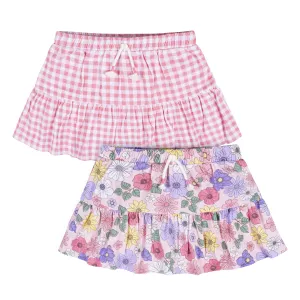 2-Pack Infant Girls Pink Floral Skorts Gerber Childrenswea