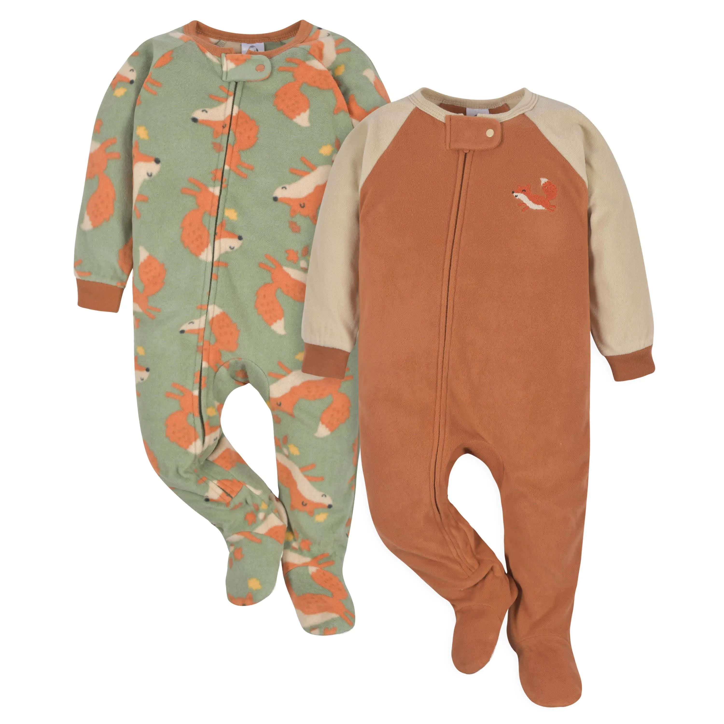 2-Pack Toddler Boys Green Fox Fleece Pajamas, 5T Gerber Childrenswea