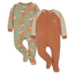 2-Pack Toddler Boys Green Fox Fleece Pajamas, 5T Gerber Childrenswea