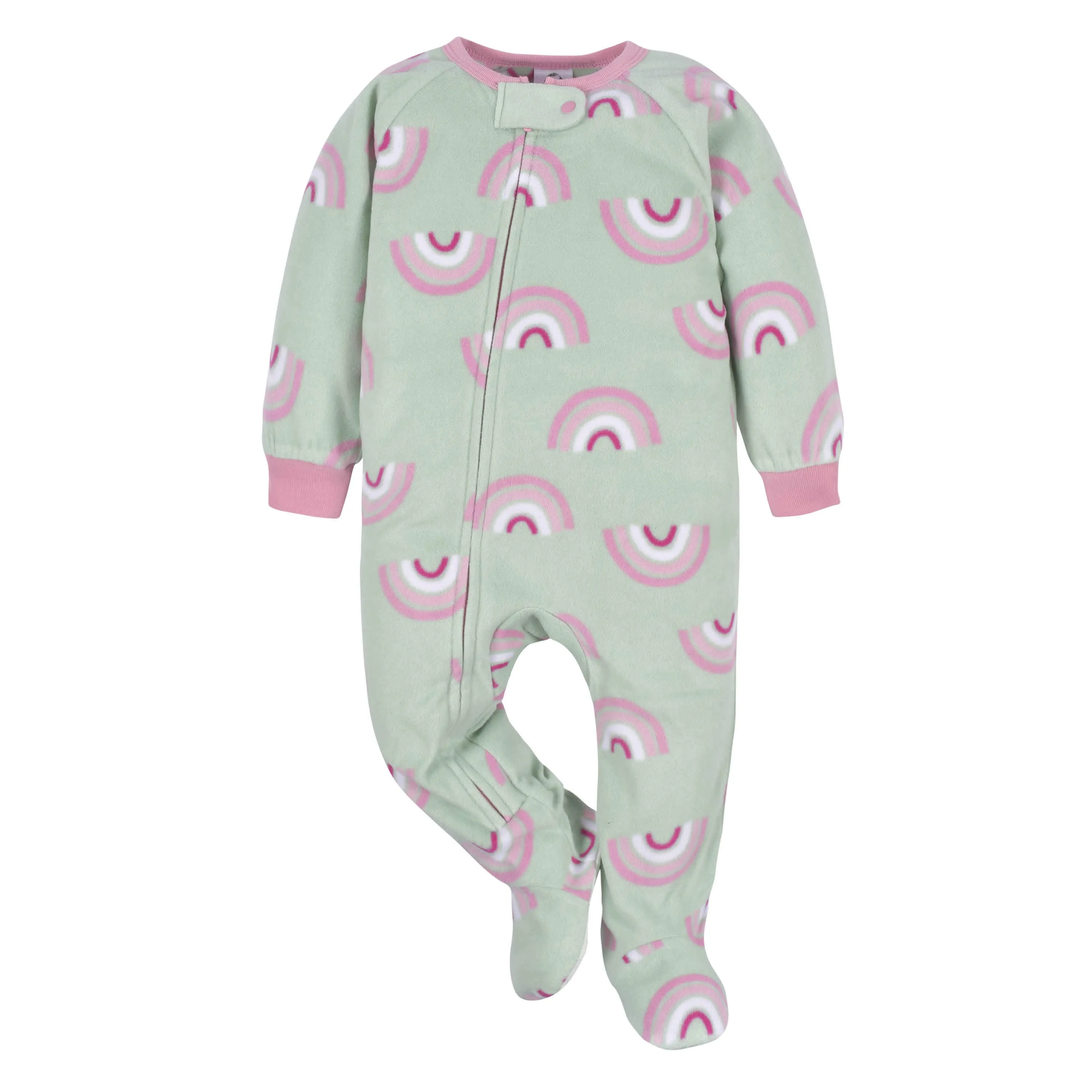 2-Pack Toddler Girls Green Rainbow Fleece Pajamas Gerber Childrenswea