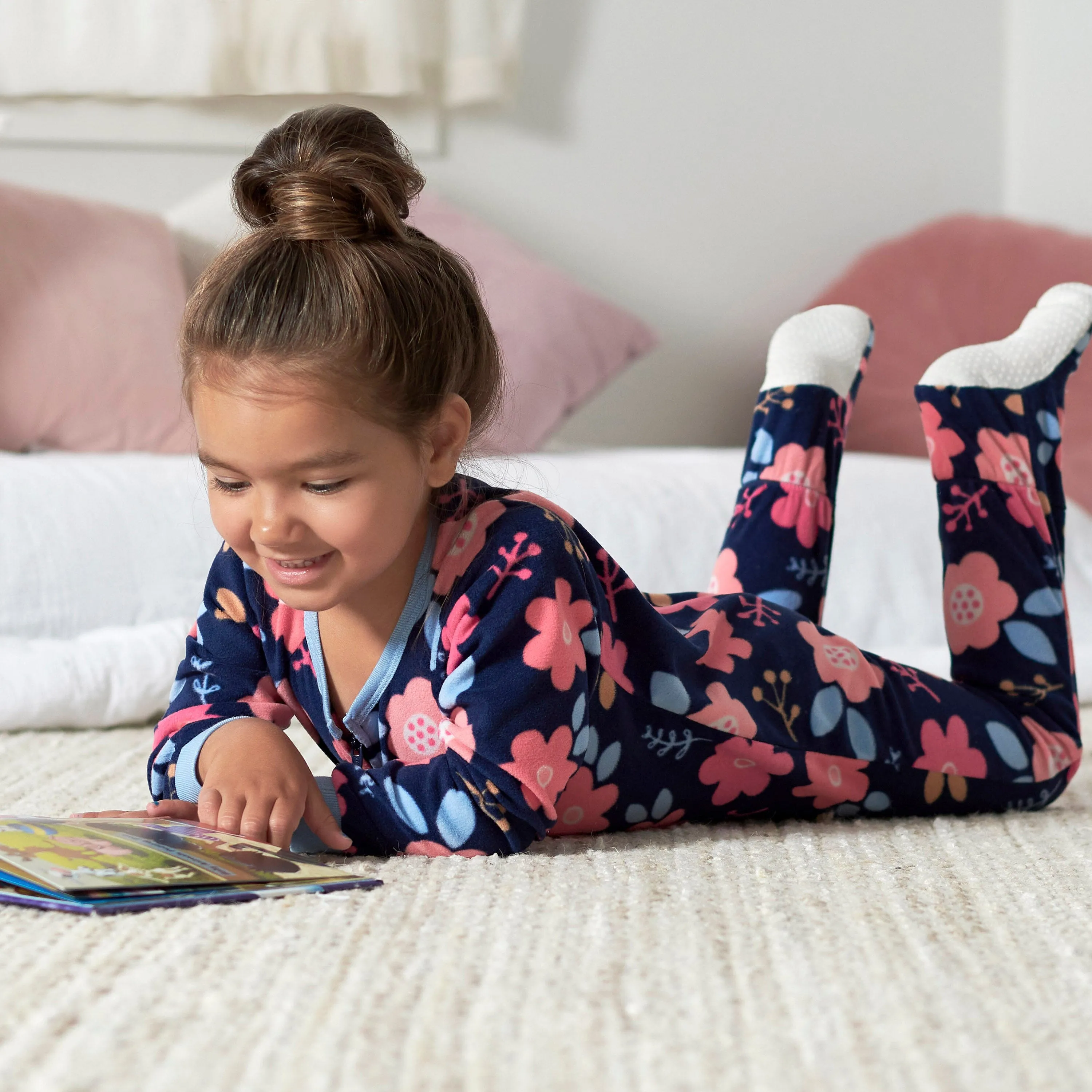 2-Pack Toddler Girls Navy Floral Fleece Pajamas Gerber Childrenswea