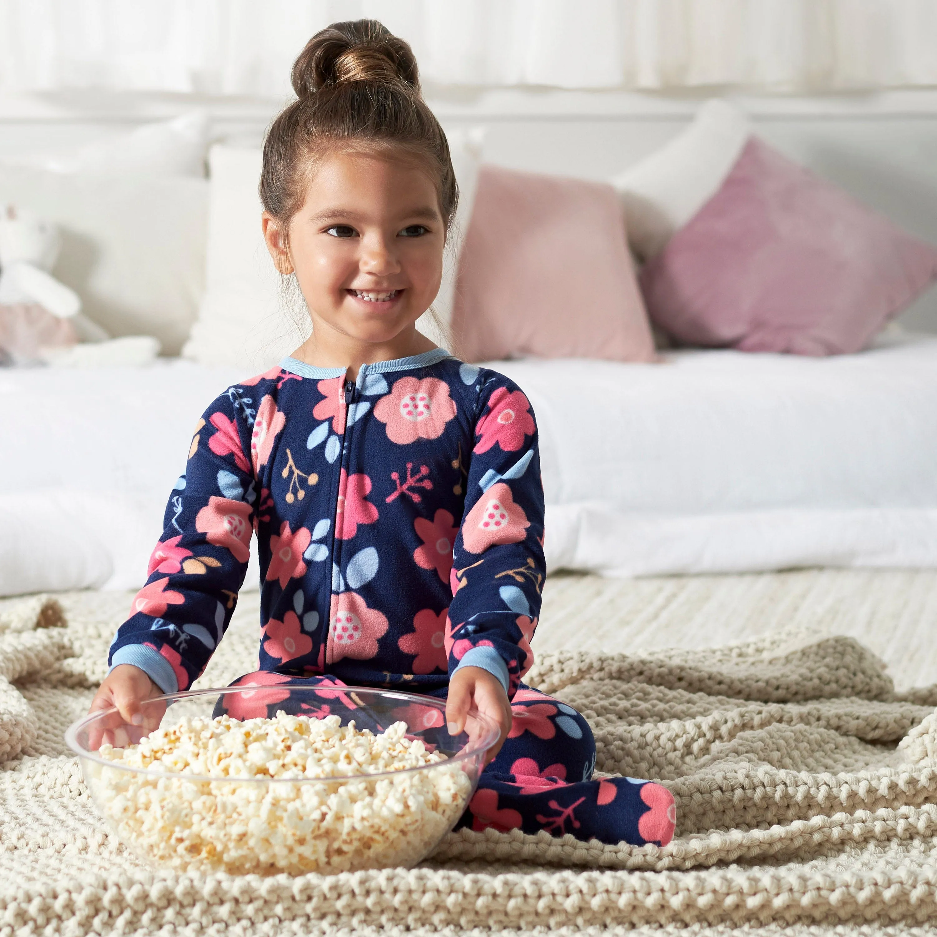 2-Pack Toddler Girls Navy Floral Fleece Pajamas Gerber Childrenswea