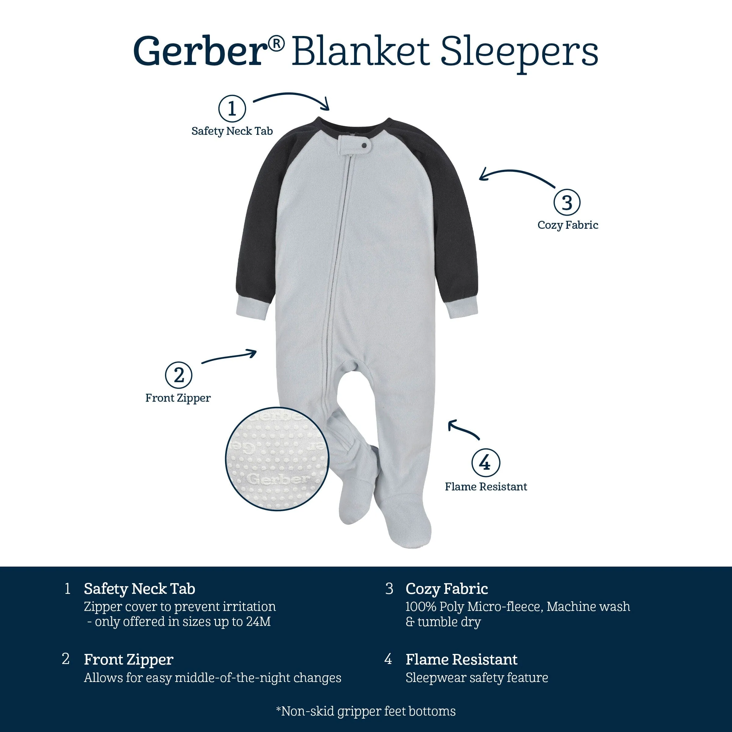2-Pack Toddler Neutral Plaid Fleece Pajamas, 4T Gerber Childrenswea