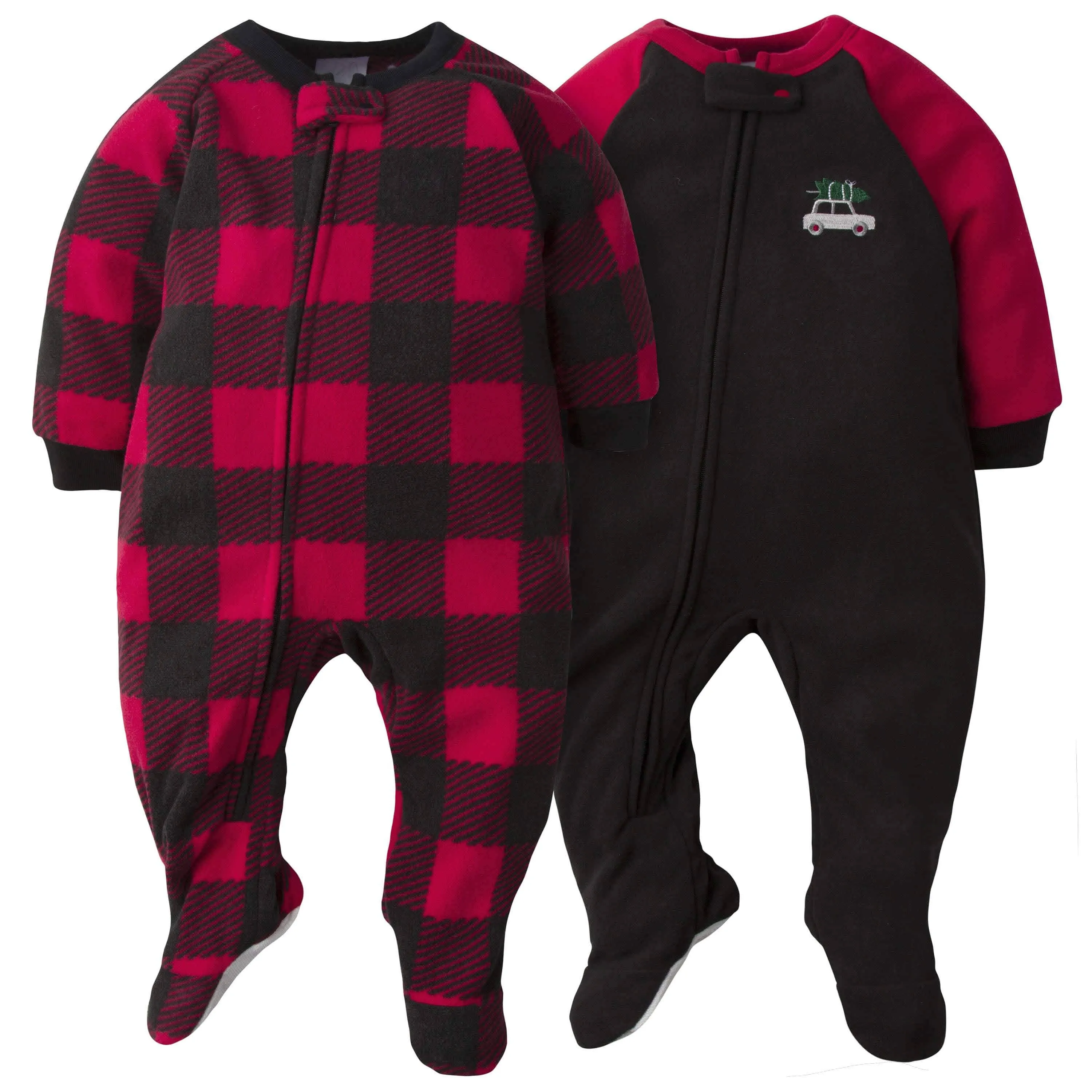 2-Pack Toddler Neutral Plaid Fleece Pajamas, 4T Gerber Childrenswea