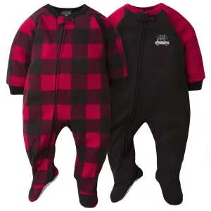 2-Pack Toddler Neutral Plaid Fleece Pajamas, 4T Gerber Childrenswea