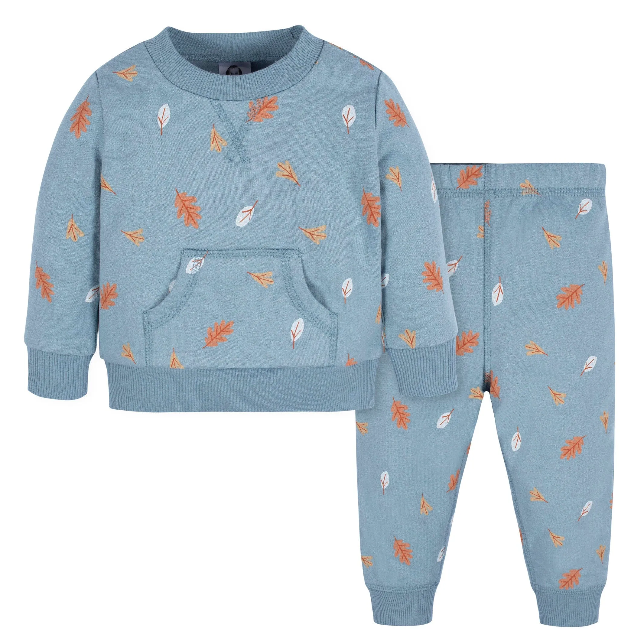 2-Piece Baby & Toddler Boys Blue Leaves Sweatshirt & Pant Set Gerber Childrenswea