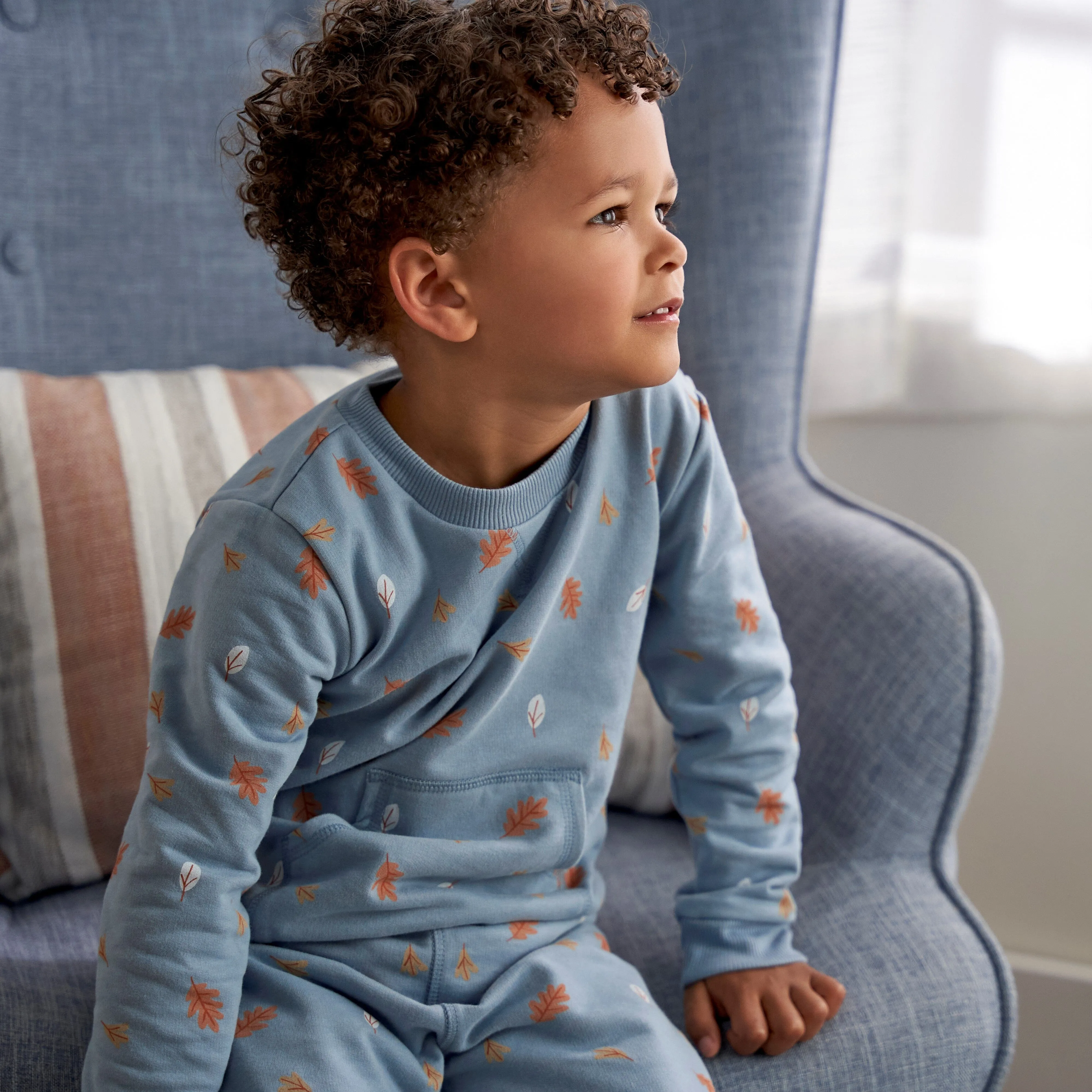 2-Piece Baby & Toddler Boys Blue Leaves Sweatshirt & Pant Set Gerber Childrenswea