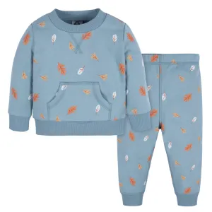 2-Piece Baby & Toddler Boys Blue Leaves Sweatshirt & Pant Set Gerber Childrenswea