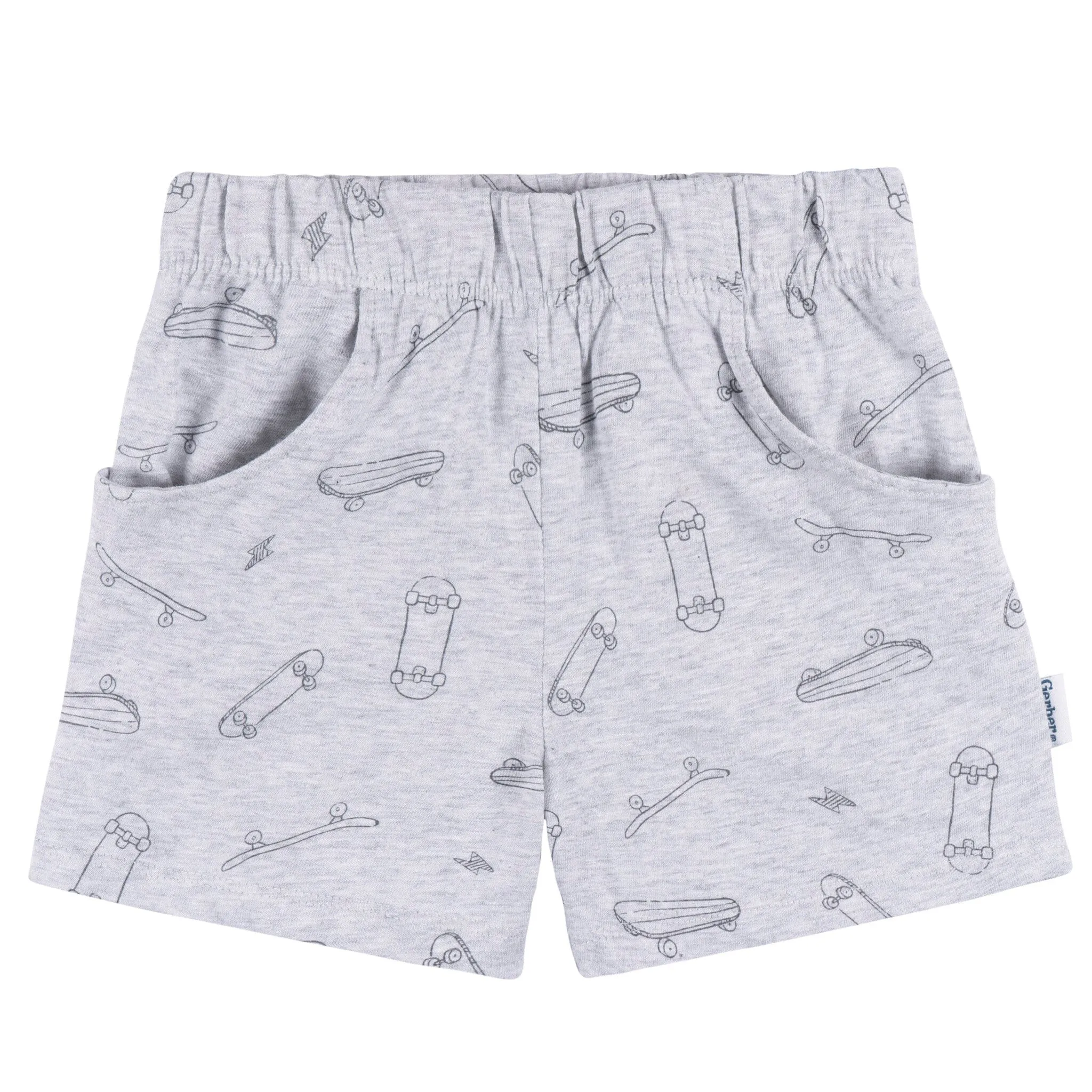 2-Piece Baby & Toddler Boys Heather Skateboard T-Shirt and Shorts Set Gerber Childrenswea