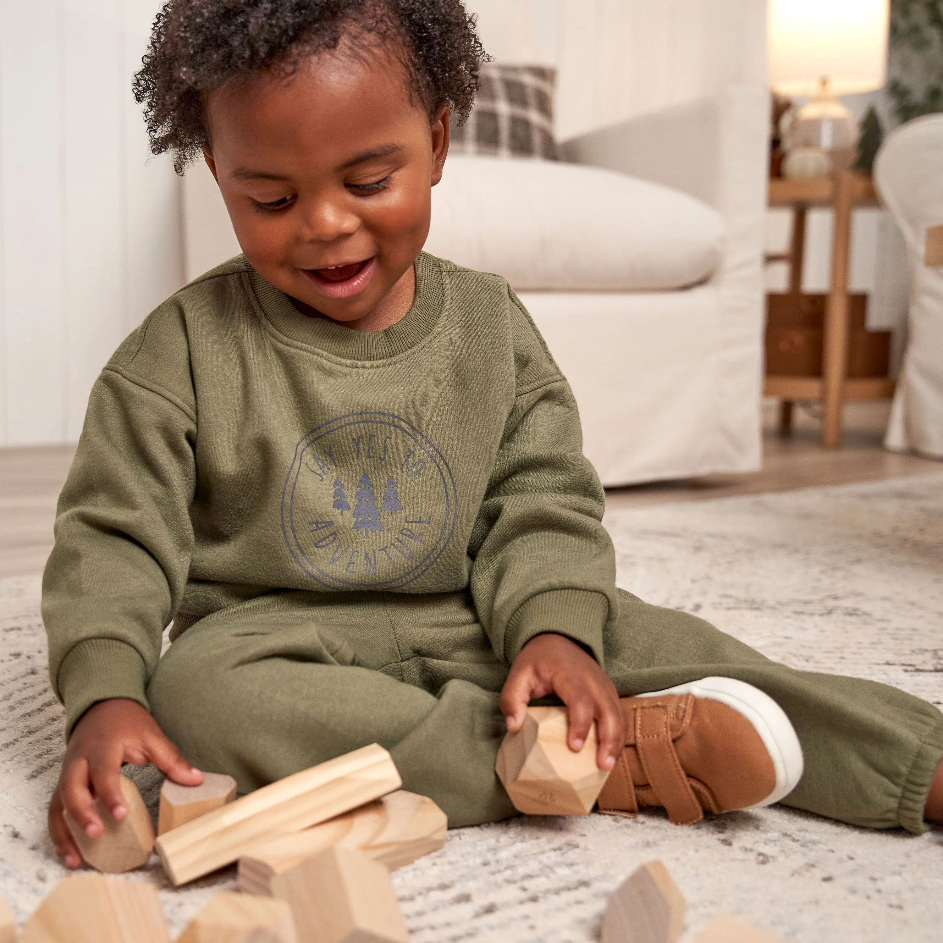 2-Piece Baby & Toddler Boys Olive Adventure Sweatshirt & Pant Set Gerber Childrenswea