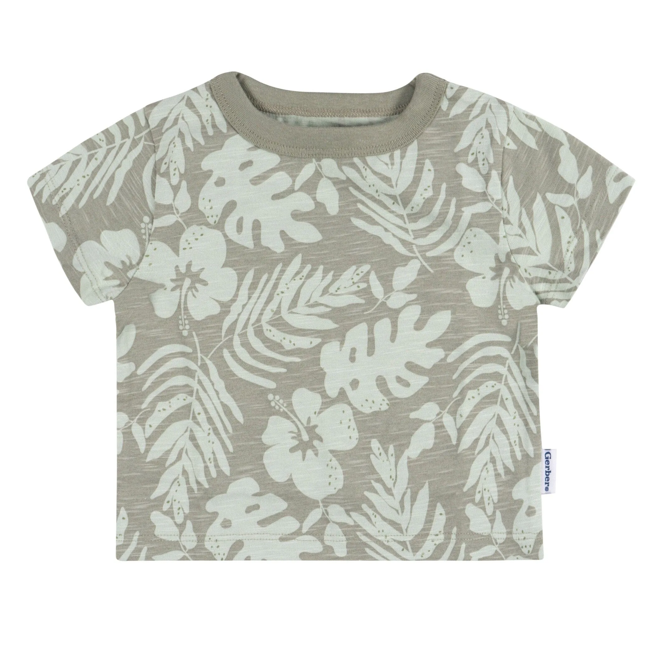 2-Piece Baby and Toddler Boys Tropical Leaves T-Shirt and Shorts Set Gerber Childrenswea