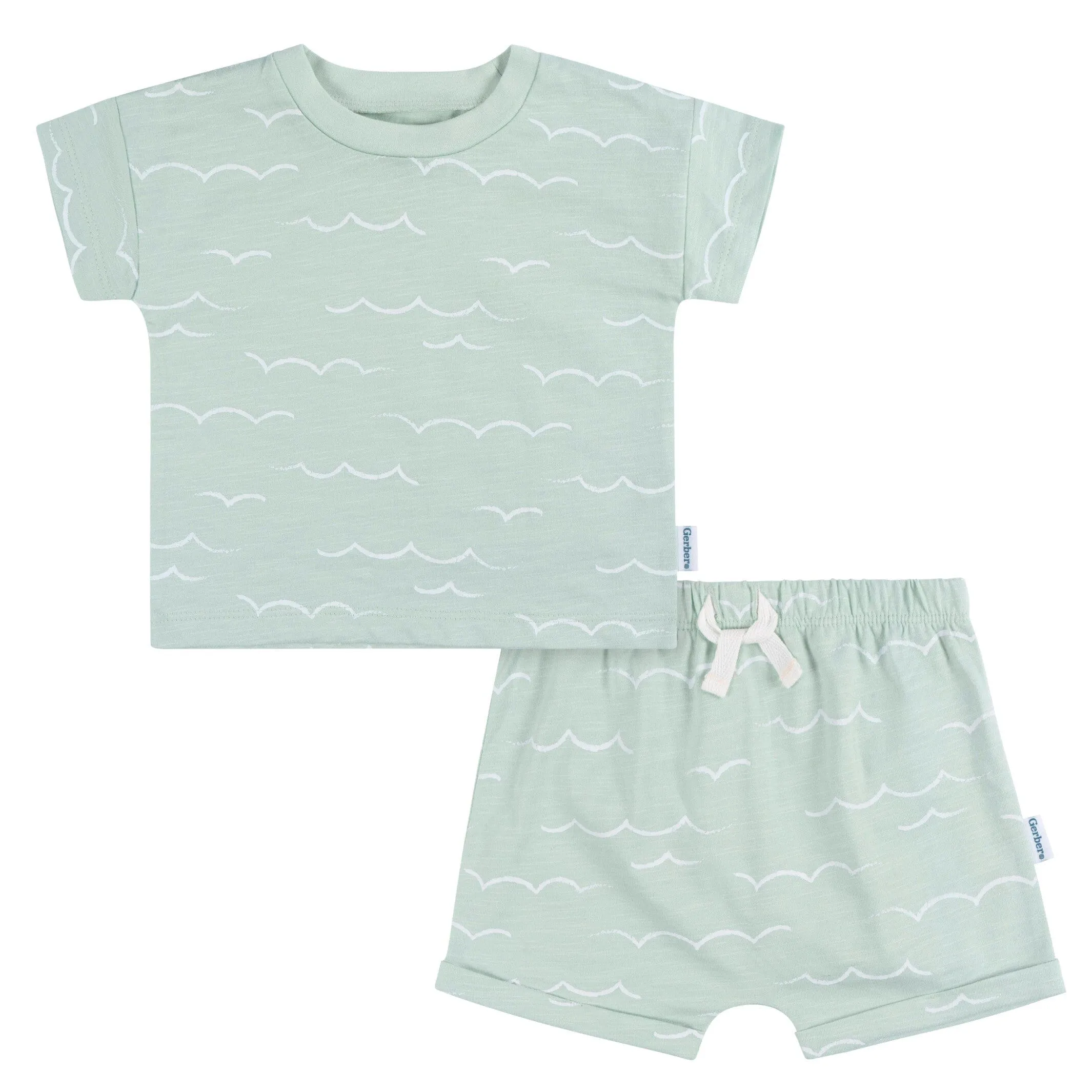 2-Piece Baby and Toddler Boys Waves T-Shirt and Shorts Set Gerber Childrenswea