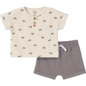 2-Piece Baby Boys Beach Buggys Henley Shirt and Shorts Set Gerber Childrenswea