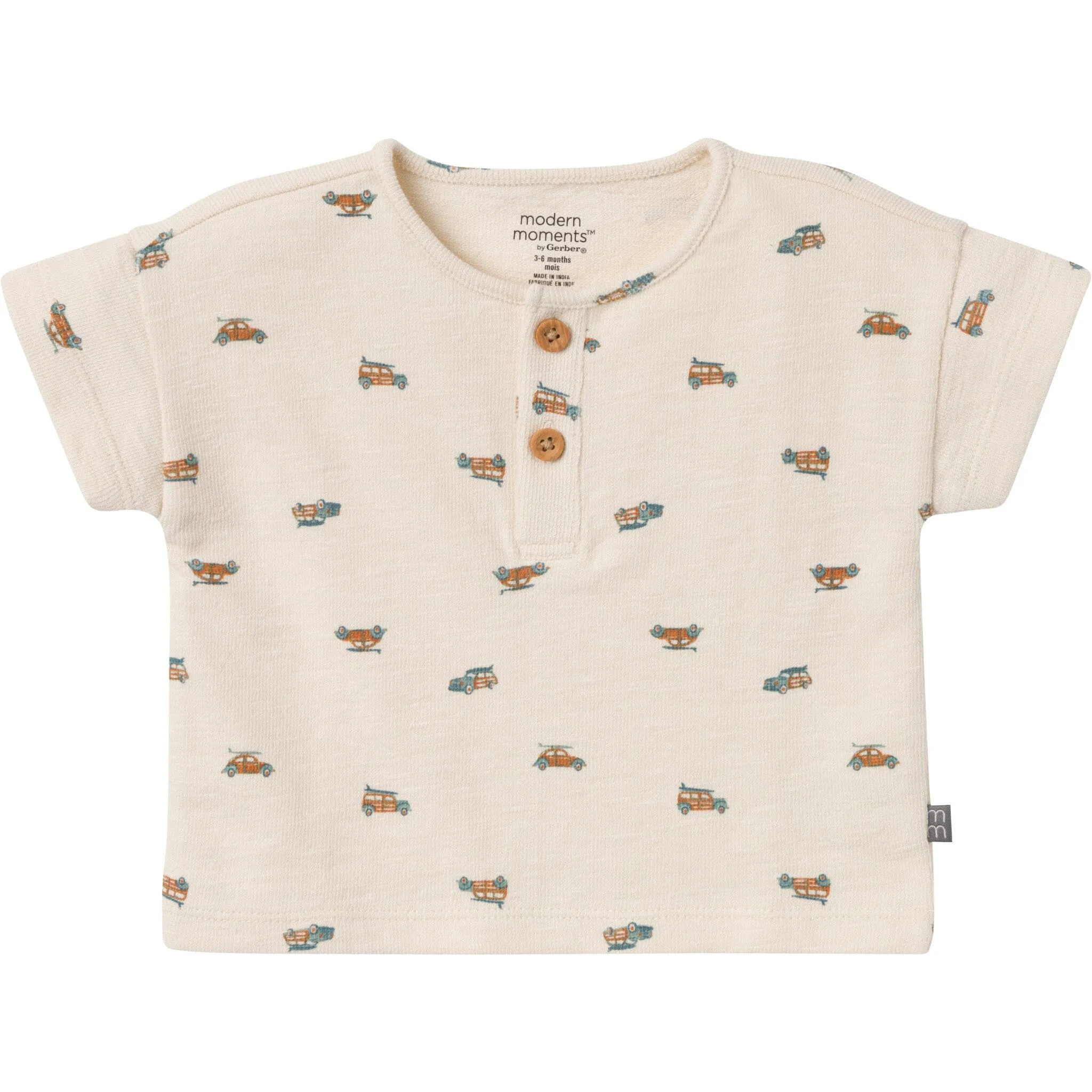 2-Piece Baby Boys Beach Buggys Henley Shirt and Shorts Set Gerber Childrenswea
