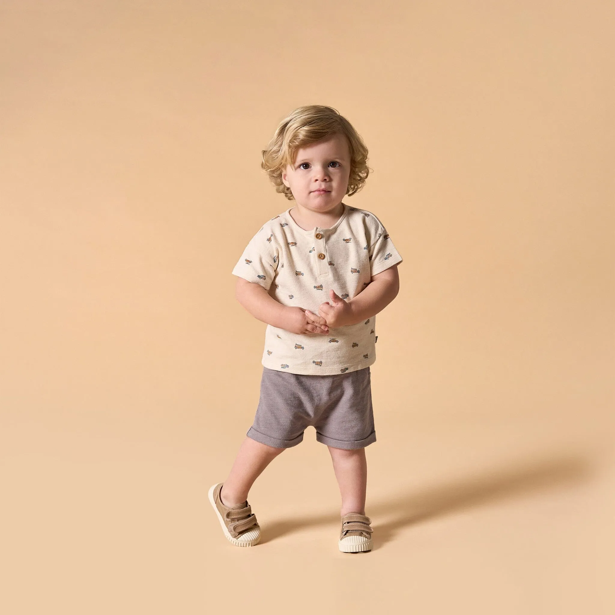 2-Piece Baby Boys Beach Buggys Henley Shirt and Shorts Set Gerber Childrenswea