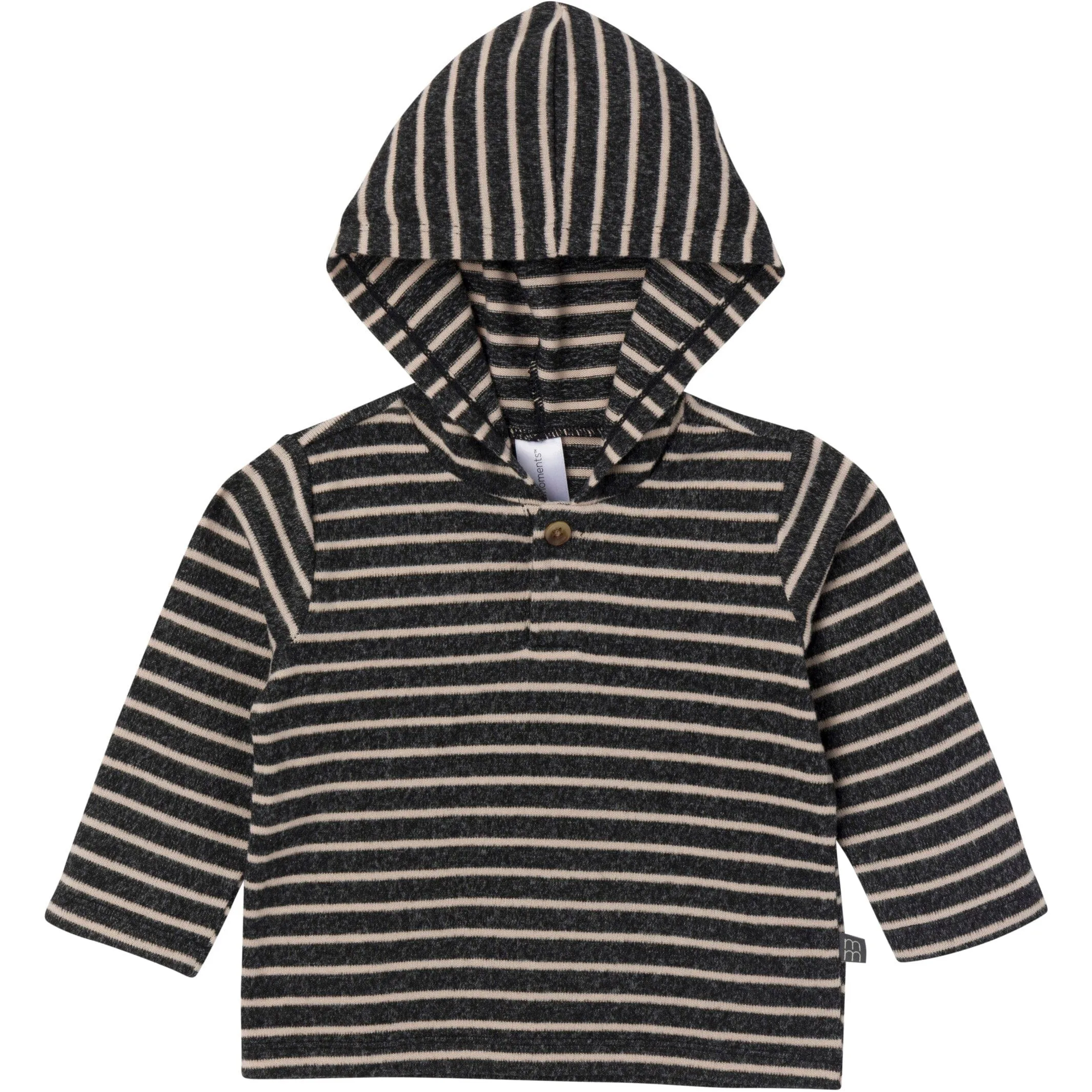 2-Piece Baby Boys Dark Grey Heather Stripe Hacci Hoodie and Jogger Pants Set Gerber Childrenswea