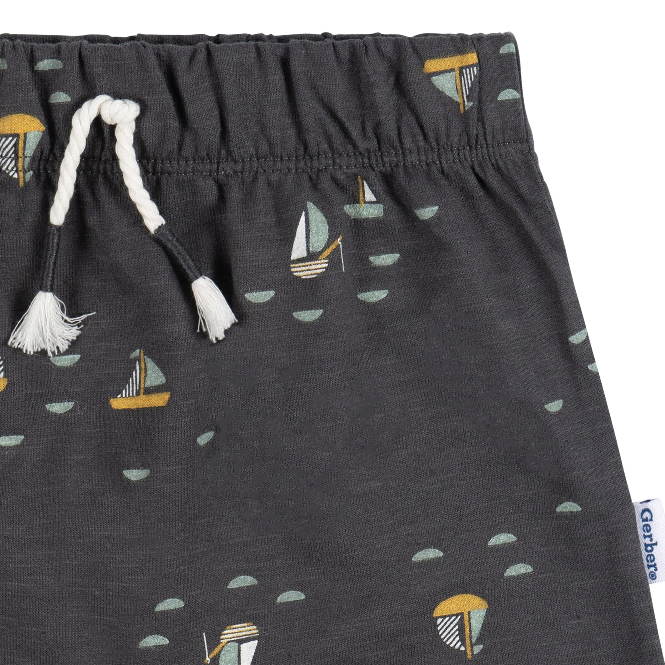 2-Piece Baby Boys Sailboats T-Shirt and Shorts Set Gerber Childrenswea