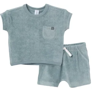 2-Piece Baby Boys Teal Shirt and Shorts Set Gerber Childrenswea