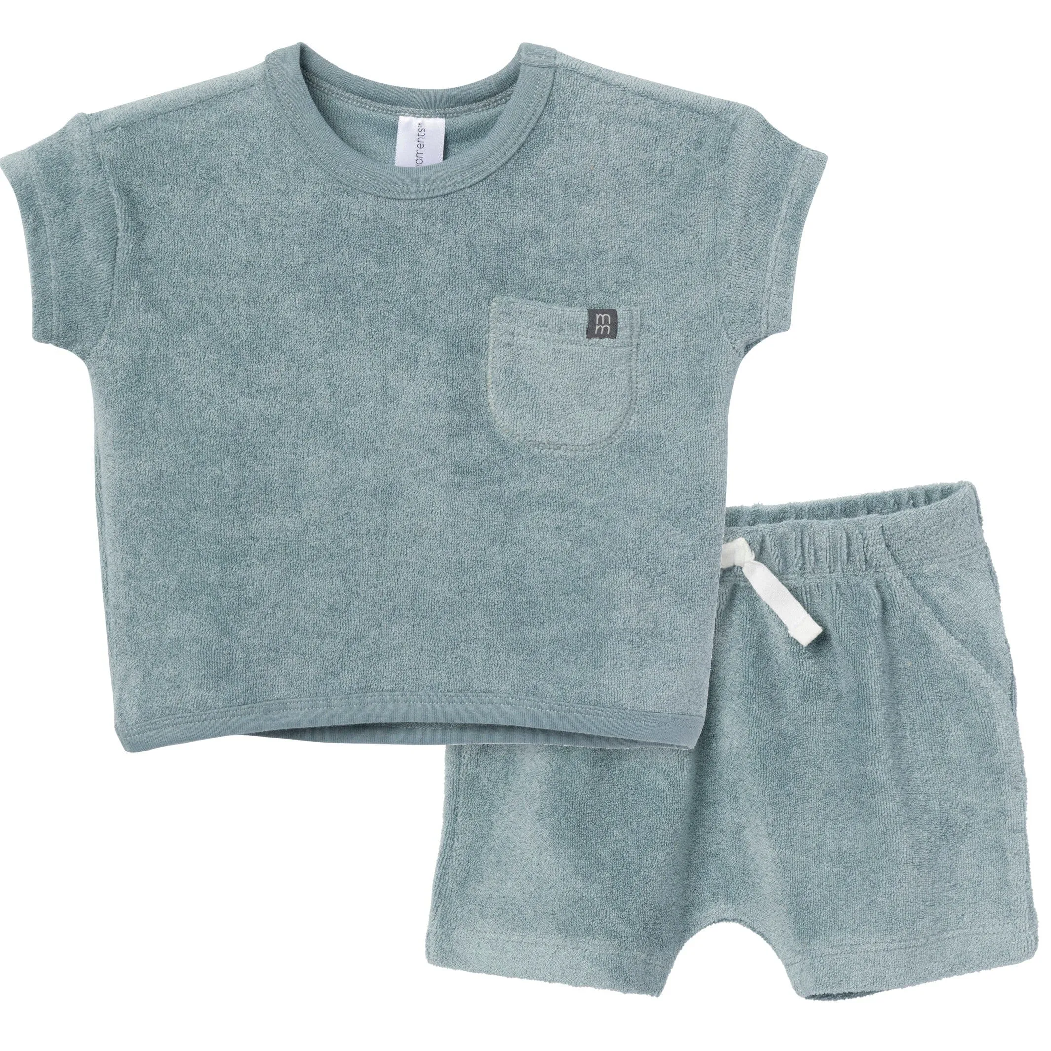 2-Piece Baby Boys Teal Shirt and Shorts Set Gerber Childrenswea