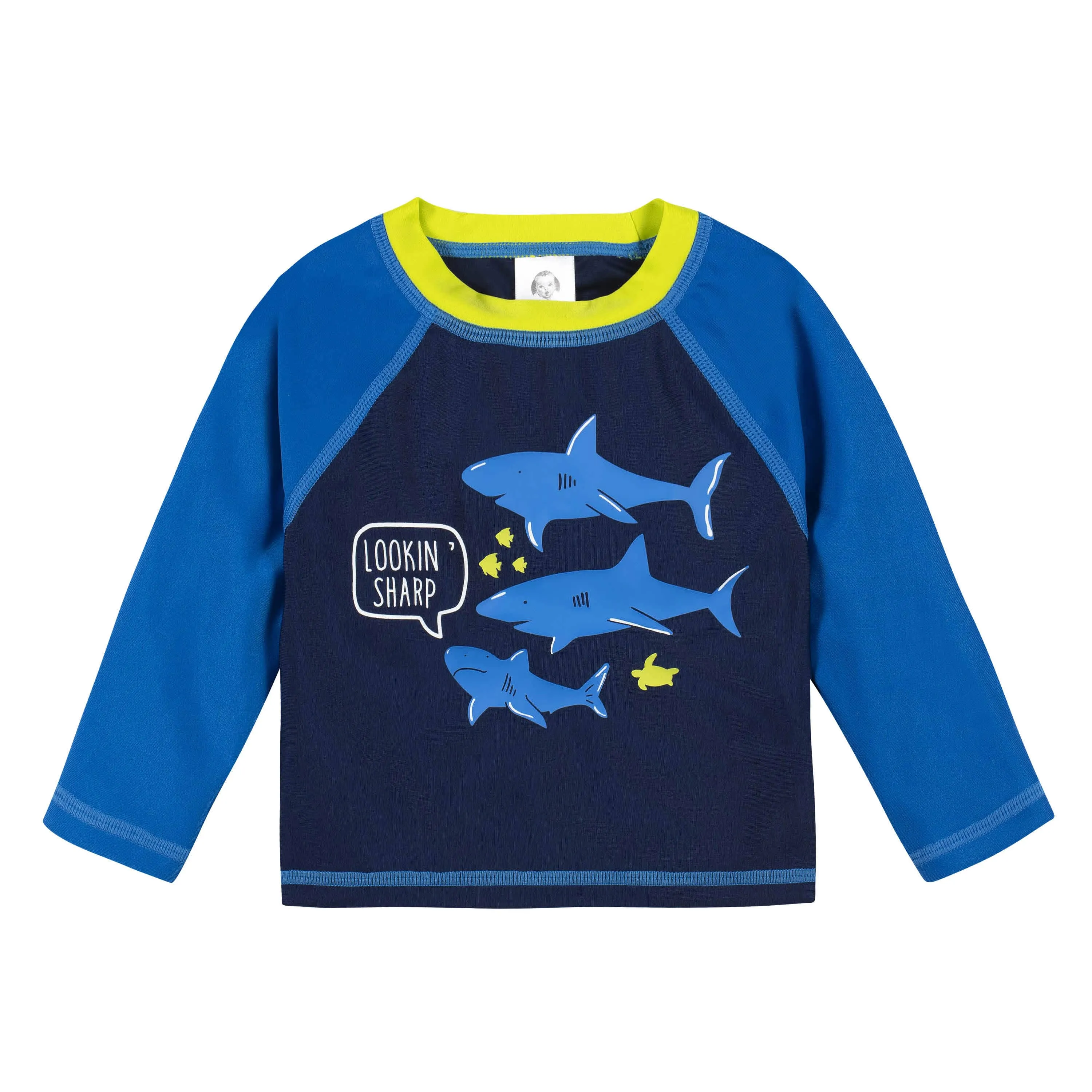 2-Piece Baby Boys UPF 50  Shark Zone Rash Guard & Swim Trunks Set Gerber Childrenswea
