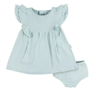 2-Piece Baby Girls Aqua Blue Dress & Diaper Cover Set Gerber Childrenswea