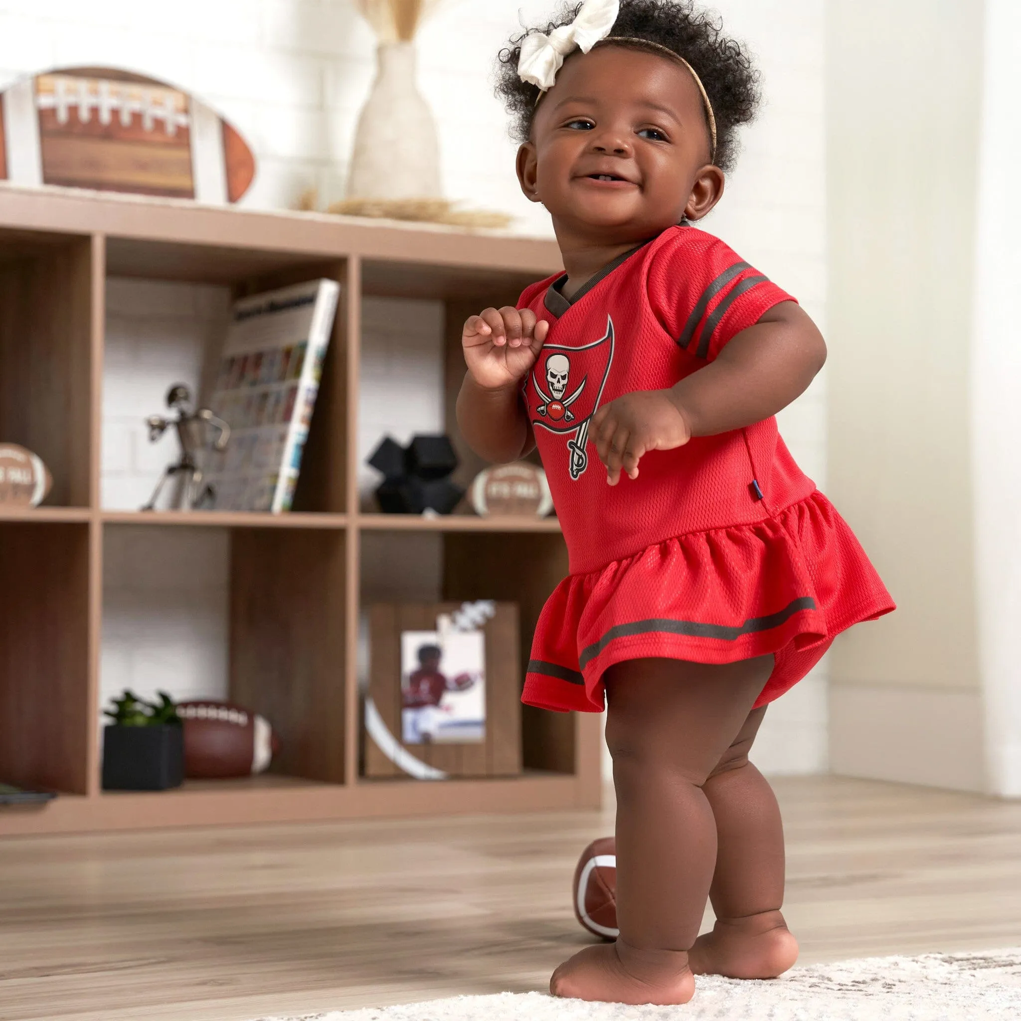 2-Piece Baby Girls Buccaneers Dress & Diaper Cover Set Gerber Childrenswea