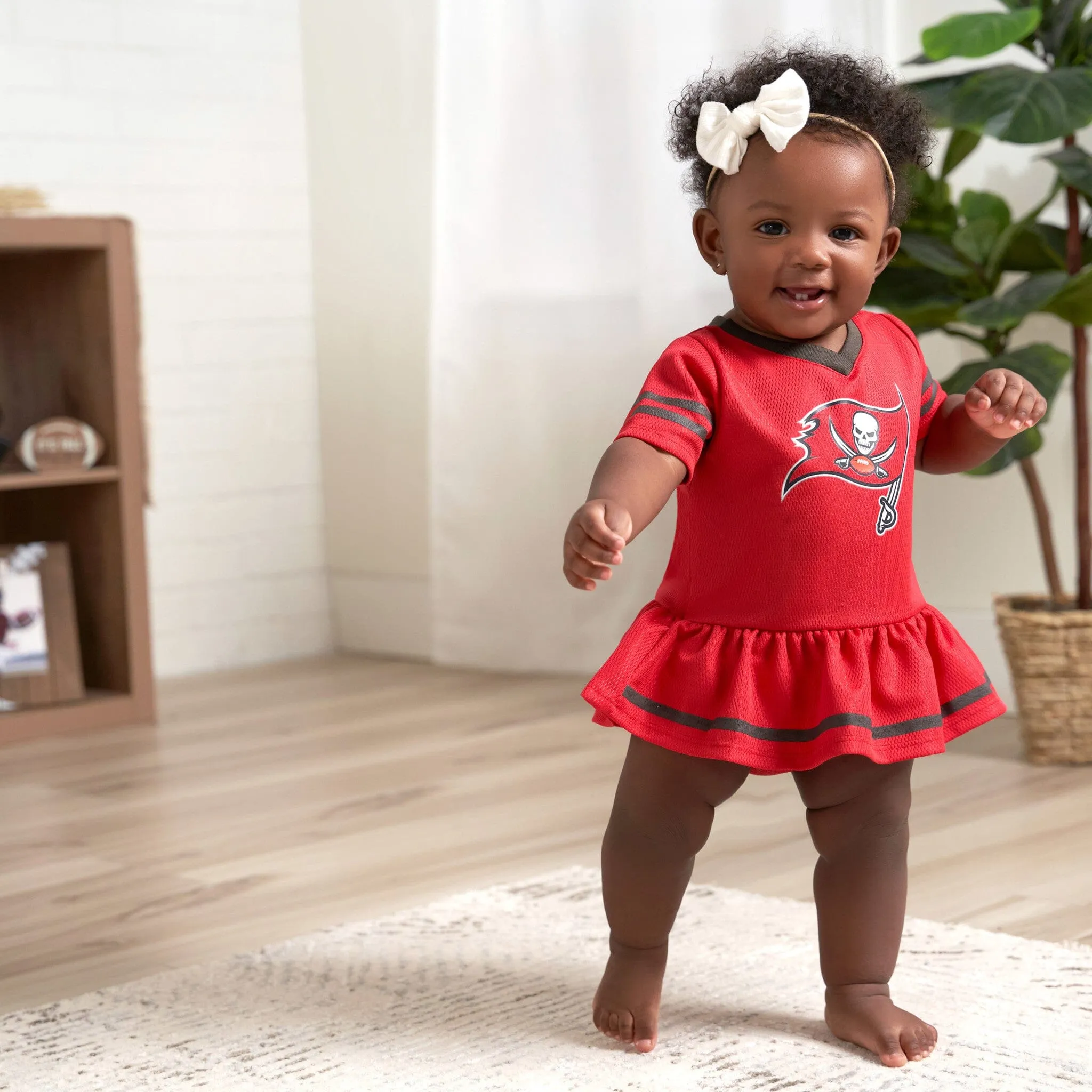 2-Piece Baby Girls Buccaneers Dress & Diaper Cover Set Gerber Childrenswea