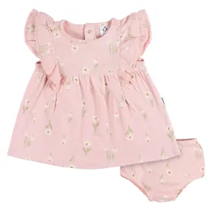 2-Piece Baby Girls Daisies Dress & Diaper Cover Set Gerber Childrenswea