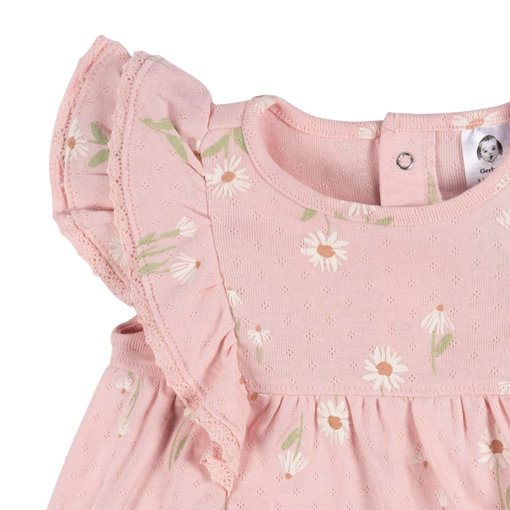 2-Piece Baby Girls Daisies Dress & Diaper Cover Set Gerber Childrenswea