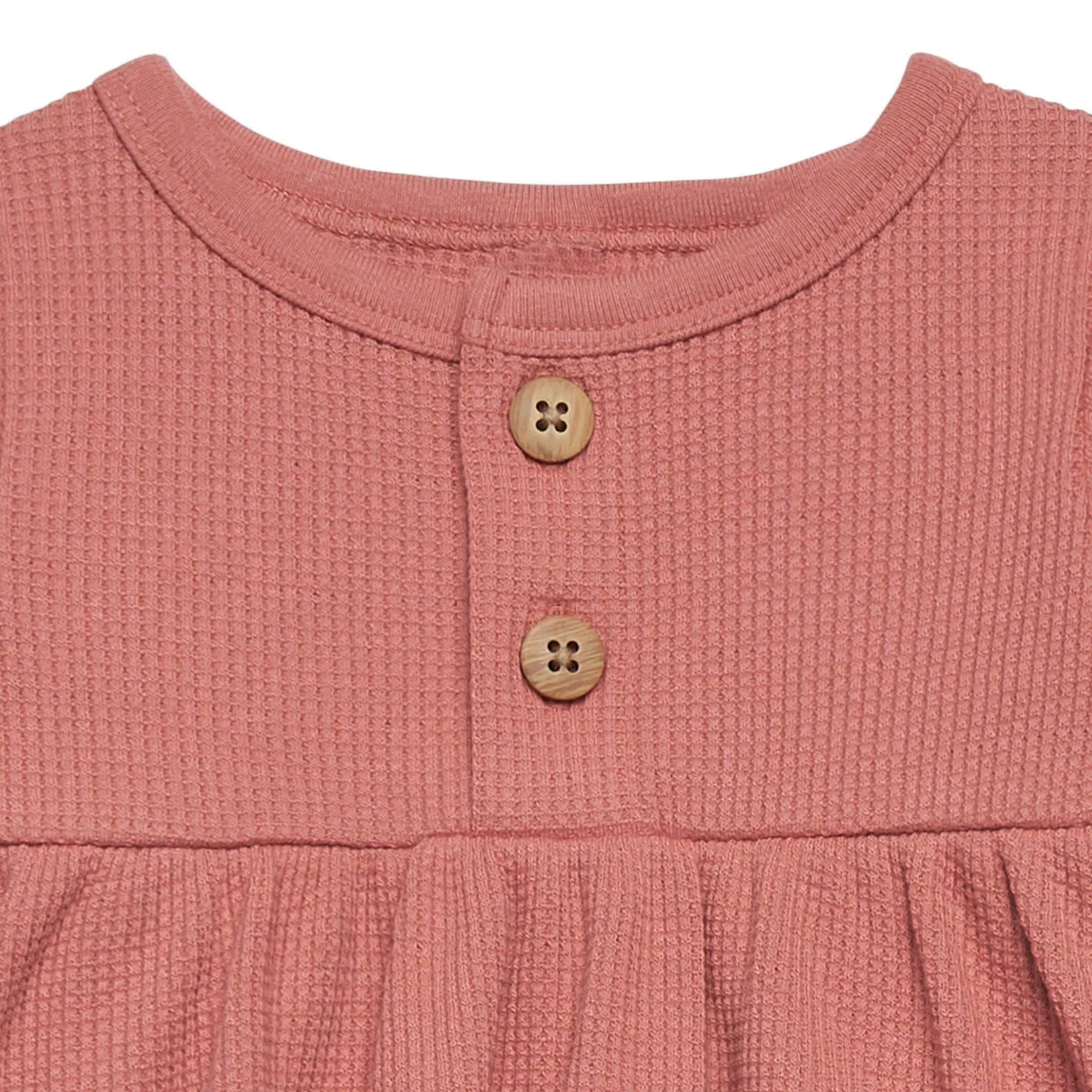 2-Piece Baby Girls Dark Pink Waffle Dress Set Gerber Childrenswea