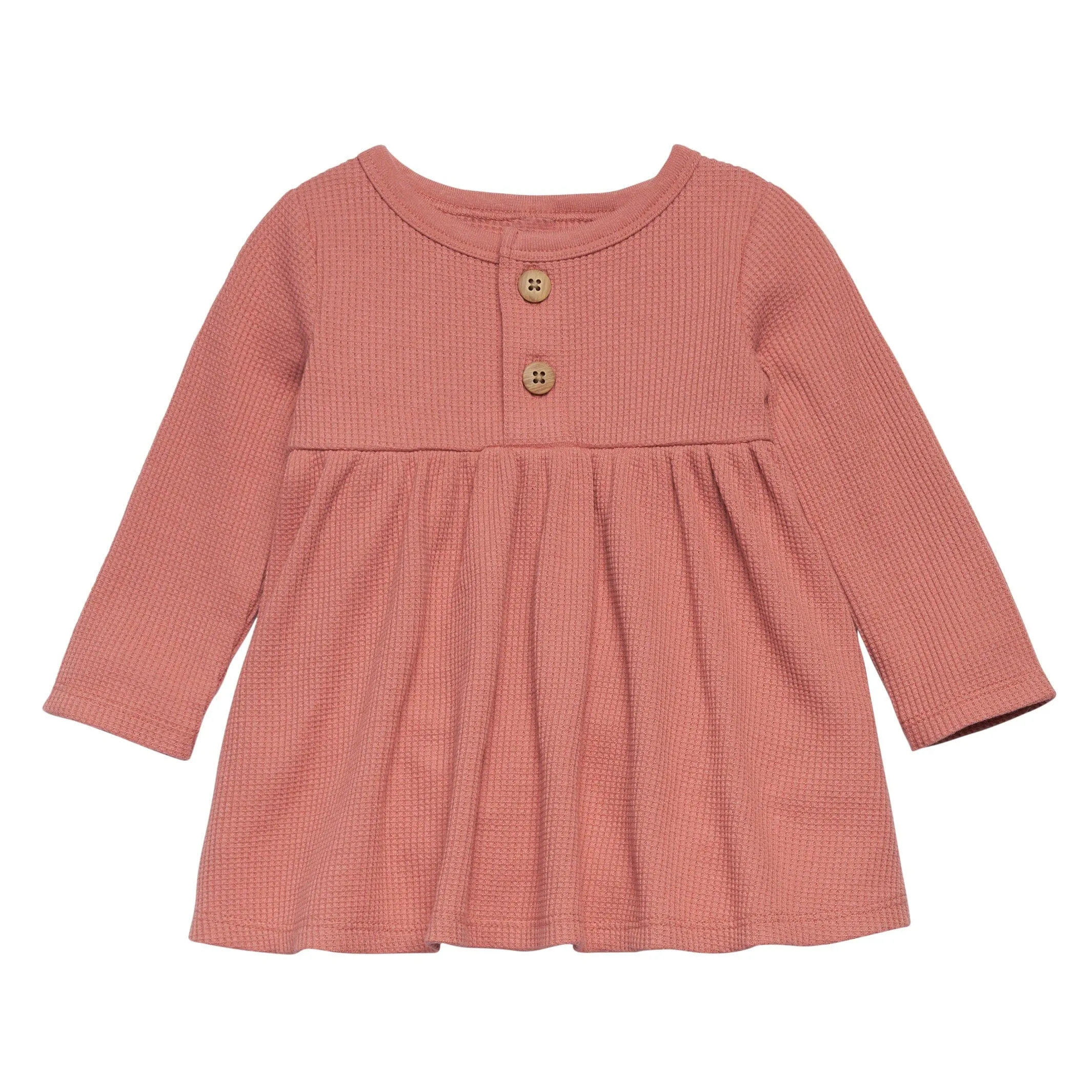2-Piece Baby Girls Dark Pink Waffle Dress Set Gerber Childrenswea