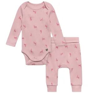 2-Piece Baby Girls Pink Bunnies Bodysuit and Pant Set Gerber Childrenswea