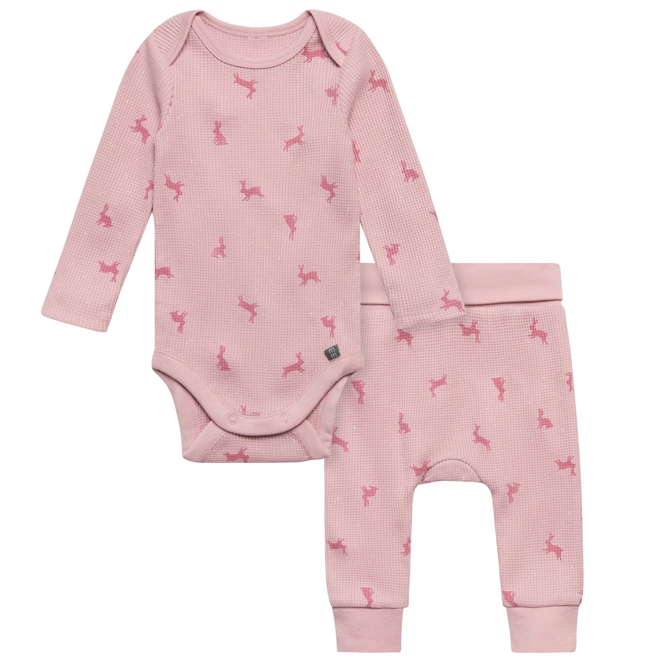 2-Piece Baby Girls Pink Bunnies Bodysuit and Pant Set Gerber Childrenswea