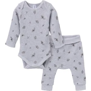 2-Piece Baby Neutral Acorn Grey Heather Bodysuit and Pant Set Gerber Childrenswea