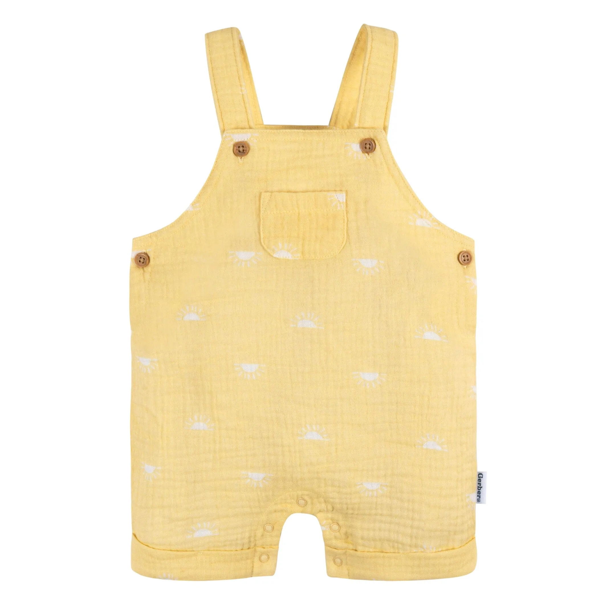 2-Piece Baby Neutral Sunrise Cotton Gauze Overall Romper and T-Shirt Set Gerber Childrenswea